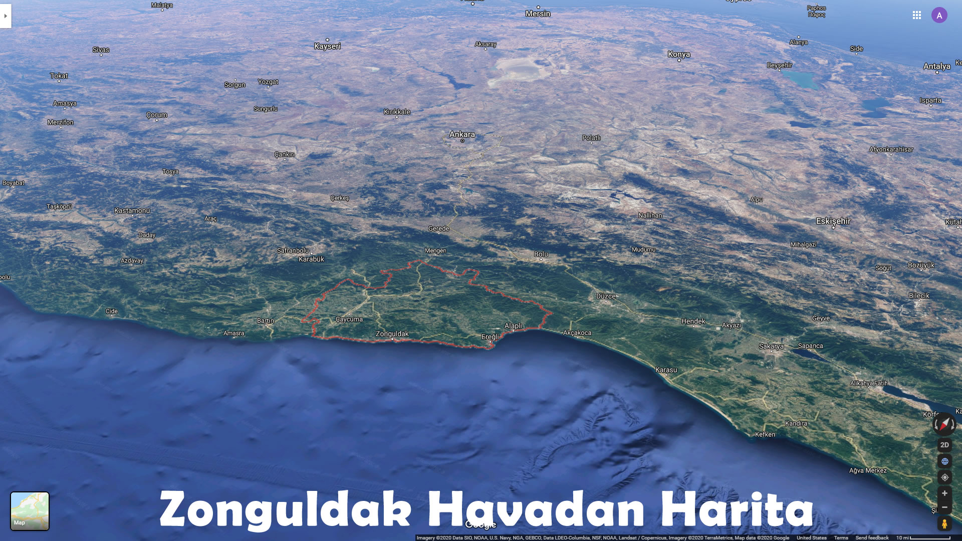 Zonguldak Aerial View Map